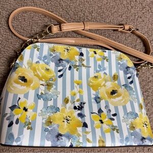 Nanette Lepore Yellow Floral and Blue Stripe Bag
